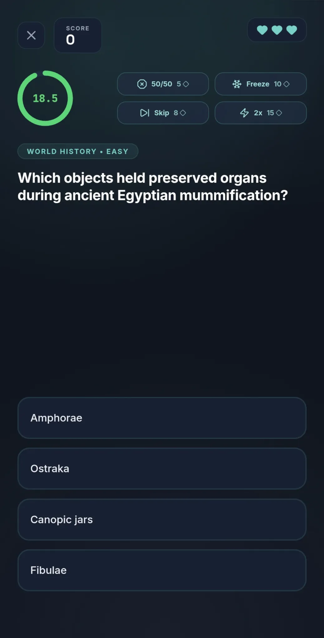 A live Rapid Fire Trivia question
